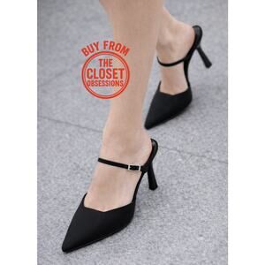 ZARA Black Buckled Mules NWT | Pointed Toe Heels | Size 8